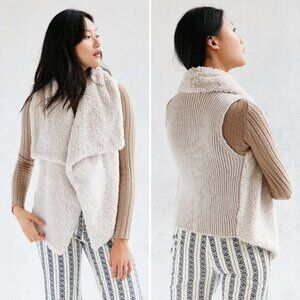 BB Dakota Rennie Faux Fur Knit Back Open Vest